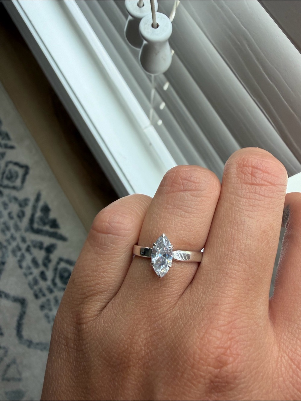 Marquise Solitaire CZ Ring in Silver - Elegant Women’s Jewelry